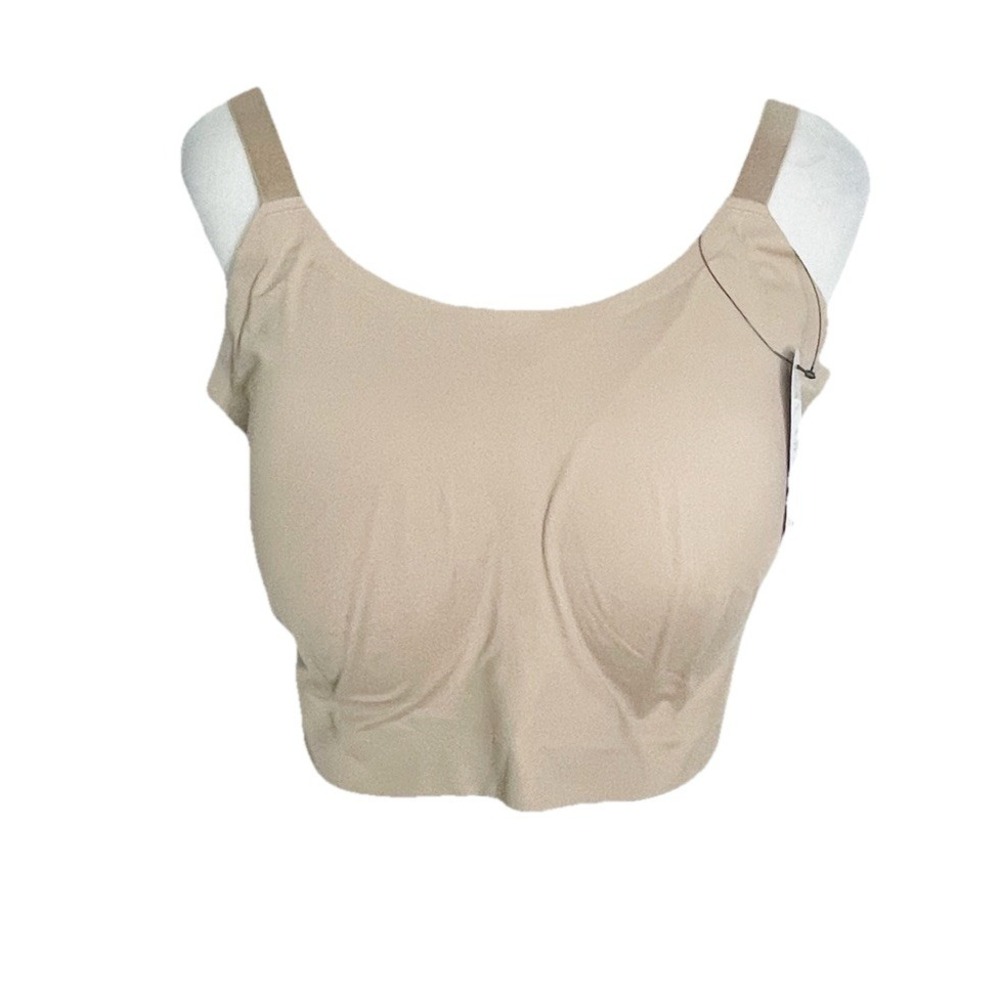 NWT EBY Women's Seamless‎ Mesh Panel Support Bralette Beige Bra Size 2XLDD